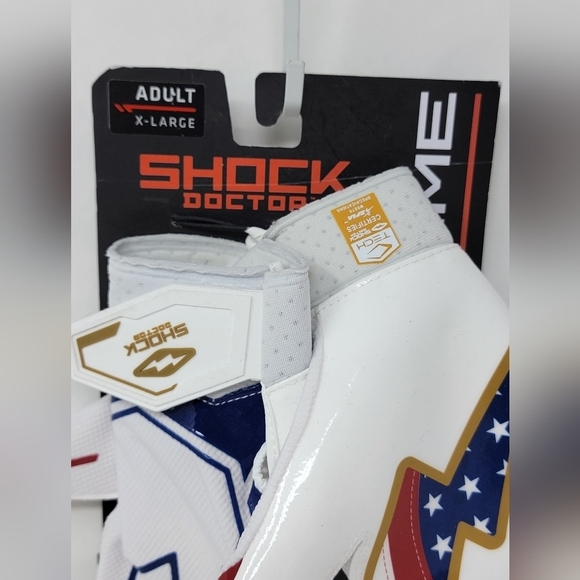 Shock Doctor SHOWTIME Receiver Gloves Stars & Stripes Red/White/Blue Size Multi - Picture 3 of 7